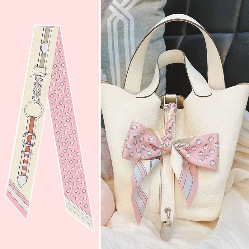 Travel Accessories Gifts - Kadın Yaz Pembe Puantiyeli Eşarp Çanta