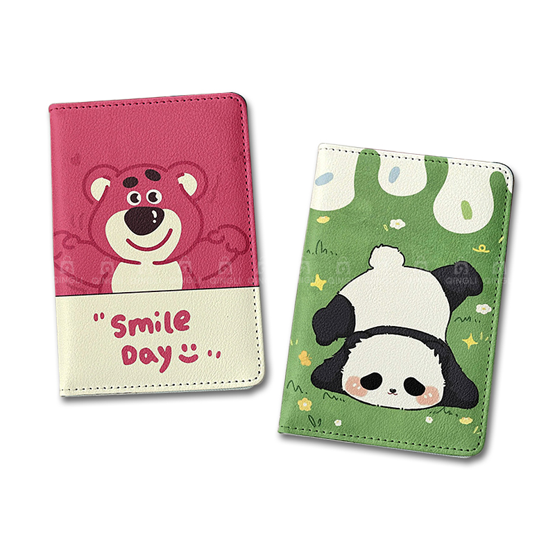 Travel Accessories For Plane - Sevimli Panda Pasaport Kapağı Kız Karikatür