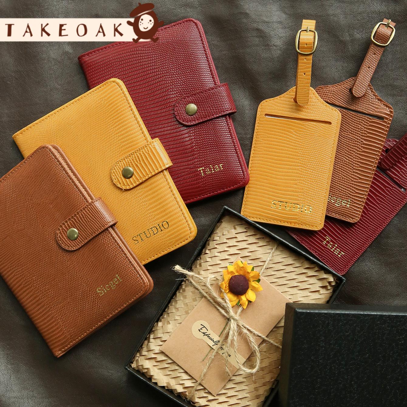 Travel Accessories Hong Kong - Özel İsimli Kertenkele Desenli PU Deri